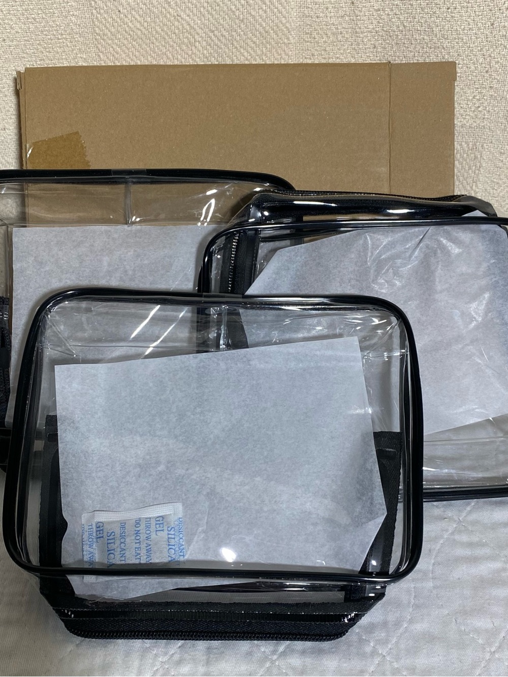TSA Approved Clear Toiletry Bag 3-Pack Quart Size Travel Cosmetic Makeup